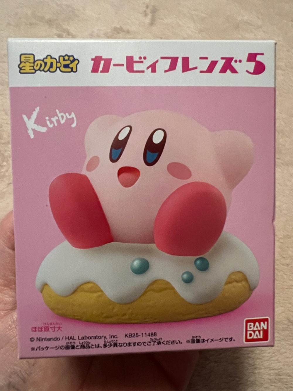 Bandai Kirby Pink Figure on Dessert Base - Cute Pink Collectible